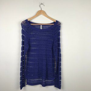 Boho Vibes Long Sleeved Crochet Knit Top